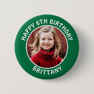Personalisiertes Foto, Name und Alter Geburtstag Button