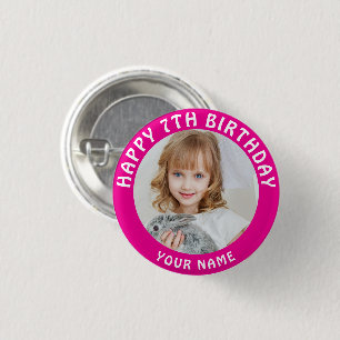 Personalisiertes Foto, Name und Alter Geburtstag K Button