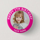 Personalisiertes Foto, Name und Alter Geburtstag K Button (Vorderseite)