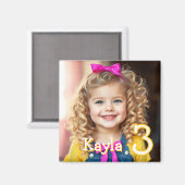 Personalisiertes Foto, Name und Alter Kühlschrank Magnet (Vorderseite/Rückseite)
