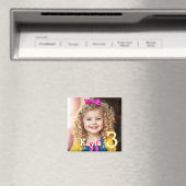 Personalisiertes Foto, Name und Alter Kühlschrank Magnet (In Situ (Geschirrspüler))