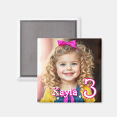 Personalisiertes Foto, Name und Alter Kühlschrank Magnet (Vorderseite/Rückseite)