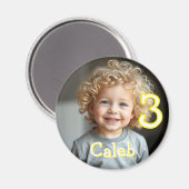 Personalisiertes Foto, Name und Alter Kühlschrank Magnet (Vorderseite/Rückseite)
