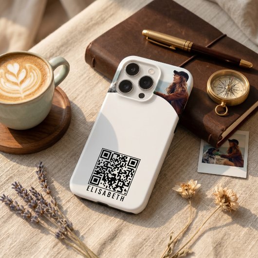 Personalisiertes Foto, Name und QR-Code Telefoncas Case-Mate iPhone Hülle