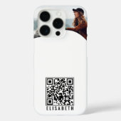 Personalisiertes Foto, Name und QR-Code Telefoncas Case-Mate iPhone Hülle (Rückseite)