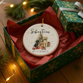 Personalisiertes Foto, Name und Text des Babys Keramik Ornament