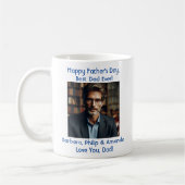 Personalisiertes Foto Namen Vatertag Kaffeetasse (Links)