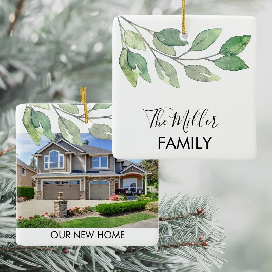 Personalisiertes Foto Neue Zuhause Keramikornament