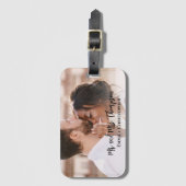 Personalisiertes Foto Newlyweds Hochzeitscoupe Gepäckanhänger (Vorderseite Vertikal)