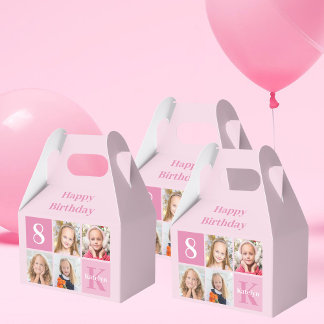 Personalisiertes Foto Niedlich Pink Girls Geburtst Geschenkschachtel