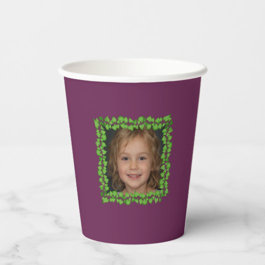 Personalisiertes Foto Niedliche Affodien Lila Gebu Pappbecher (Rückseite)