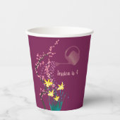 Personalisiertes Foto Niedliche Affodien Lila Gebu Pappbecher (Vorderseite)