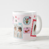 Personalisiertes Foto | Niedliches Rosa Fan La Jumbo-Tasse (Vorderseite Rechts)
