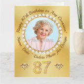 Personalisiertes Foto (oder Löschen), 87. Geburtst Karte (Vorderseite)