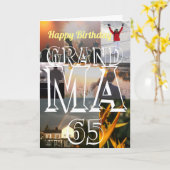 Personalisiertes Foto Oma 65. Geburtstag Karte (Gelbe Blume)