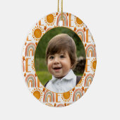 Personalisiertes Foto "One" Regenbogen & Sonnensch Keramik Ornament (Rechts)