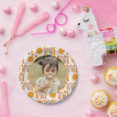 Personalisiertes Foto "One" Regenbogen & Sonnensch Pappteller (Party)