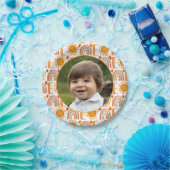 Personalisiertes Foto "One" Regenbogen & Sonnensch Pappteller (Party)