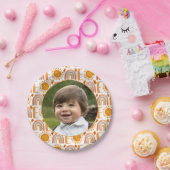 Personalisiertes Foto "One" Regenbogen & Sonnensch Pappteller (Party)