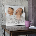 Personalisiertes Foto Opa Fotoplatte<br><div class="desc">Moderne personalisierte Foto-Plakette ideal für Väter Tag, Geburtstag, Weihnachten und vieles mehr. Ein Geschenk, das jeder Großvater Liebe machen würde! Die Keepake-Funktionen, die ich Ihnen, über Ihr Lieblingsfoto, personalisiert mit der Vorlage Text "GRANDPA" und eine persönliche Nachricht. Schriftart Stile können geändert werden, indem Sie nach der Personalisierung auf den entsprechenden...</div>
