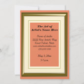 Personalisiertes Foto Orange Foto Frame Art Show Einladung (Rückseite)