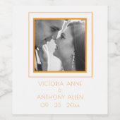 Personalisiertes Foto Orange Weinetikett (Einzelnes Label)