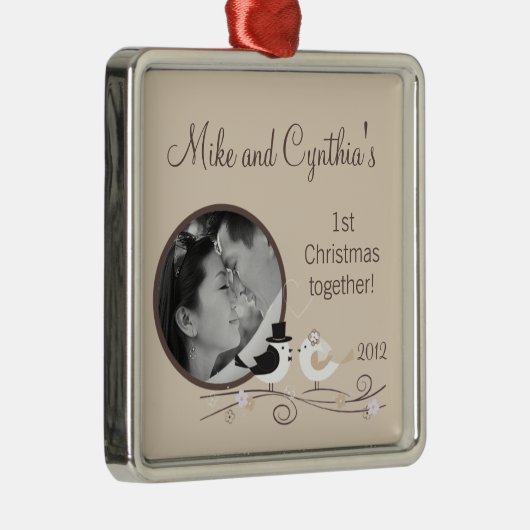 Personalisiertes Foto Ornament Hochzeit Birds Brid (Rechts)