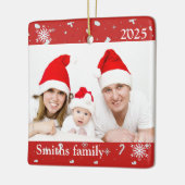 Personalisiertes Foto Ornament mit Schneeflocken (Links)