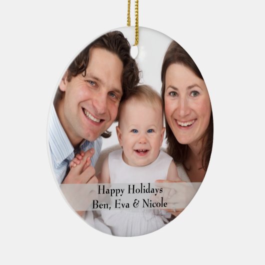 Personalisiertes Foto Ornament mit Text (Rechts)