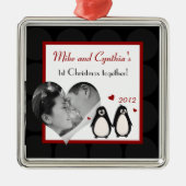 Personalisiertes Foto Ornament Pinguin Liebe Lucca (Vorne)