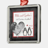 Personalisiertes Foto Ornament Pinguin Liebe Lucca (Links)