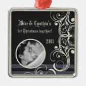 Personalisiertes Foto Ornament Schwarze Krawatte A (Vorne)