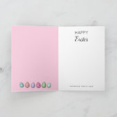 Personalisiertes Foto Ostereier Pink Pastel Feiertagskarte (Innenseite)