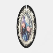 Personalisiertes Foto-Oval Ornament Aus Metall (Vorderseite links)