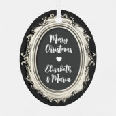 Personalisiertes Foto-Oval Ornament Aus Metall (Rückseite)