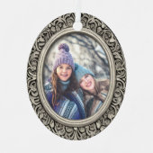 Personalisiertes Foto-Oval Ornament Aus Metall (Vorderseite)