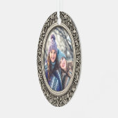 Personalisiertes Foto-Oval Ornament Aus Metall (Vorderseite links)