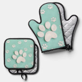 Personalisiertes Foto Oven Mitt Set (Vorderseite/Rückseite)