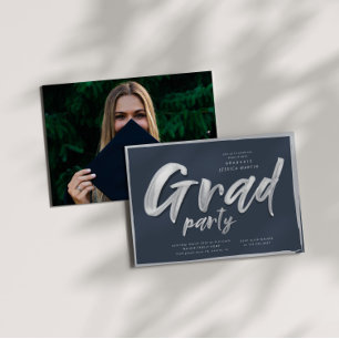 Personalisiertes Foto-Party für InkScript-Abschlus Einladung