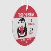 Personalisiertes Foto Pinguin Baby's First Christm Ornament (Vorderseite)