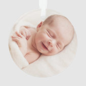 Personalisiertes Foto Pinguin Baby's First Christm Ornament (Rückseite)