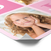 Personalisiertes Foto Pink Girls Happy Birthday Pa Poster (Ecke)