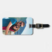 Personalisiertes Foto Pink Plum Einfach modern Gepäckanhänger (Vorderseite horizontal)