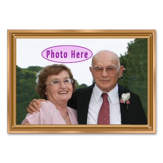 Personalisiertes Foto Platzkarten zum 50. Jubiläum Tischnummer (Rückseite)