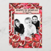 Personalisiertes Foto Pomegranate Tu B'shvat Feiertagskarte (Vorne/Hinten)