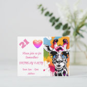 Personalisiertes Foto Postkarte Geburtstag Einladu (Stehend Vorderseite)