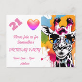 Personalisiertes Foto Postkarte Geburtstag Einladu (Vorderseite)