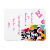 Personalisiertes Foto Postkarte Geburtstag Einladu Magnet (Horizontal)