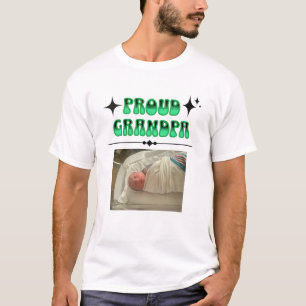 Personalisiertes Foto Proud Grandpa Retro Stil T-Shirt
