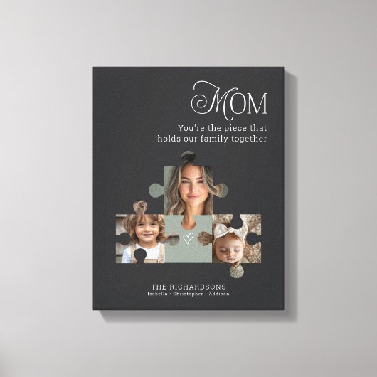 Personalisiertes Foto Puzzle Piece Kunst Mama + 2  Leinwanddruck (Vorderseite)